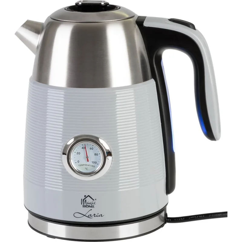 Kanvica MagicHome Laria 1,7 l, rýchlovarná, šedá, s teplomerom