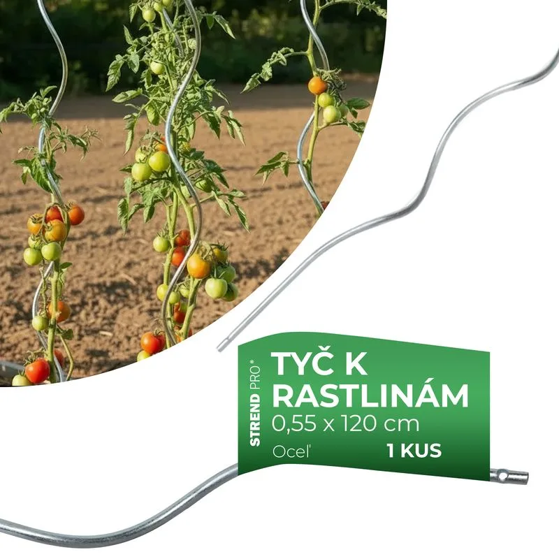 Tyč k paradajkám GS1 1200/5,5 mm – špirálová, Zn