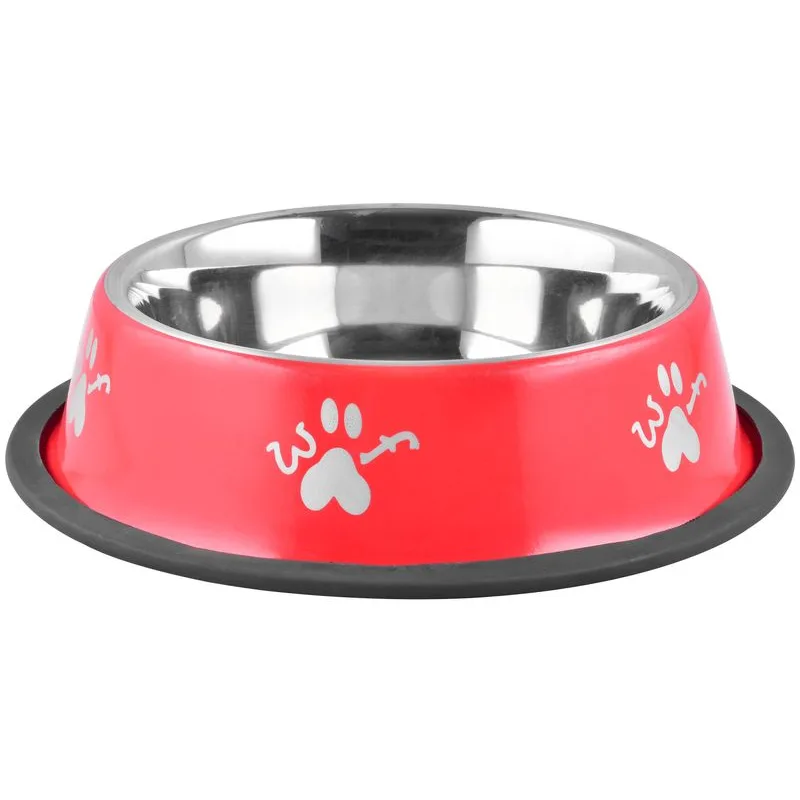 Miska pre psa MagicHome Woof, nerezová, 33 cm, 2000 ml, červená
