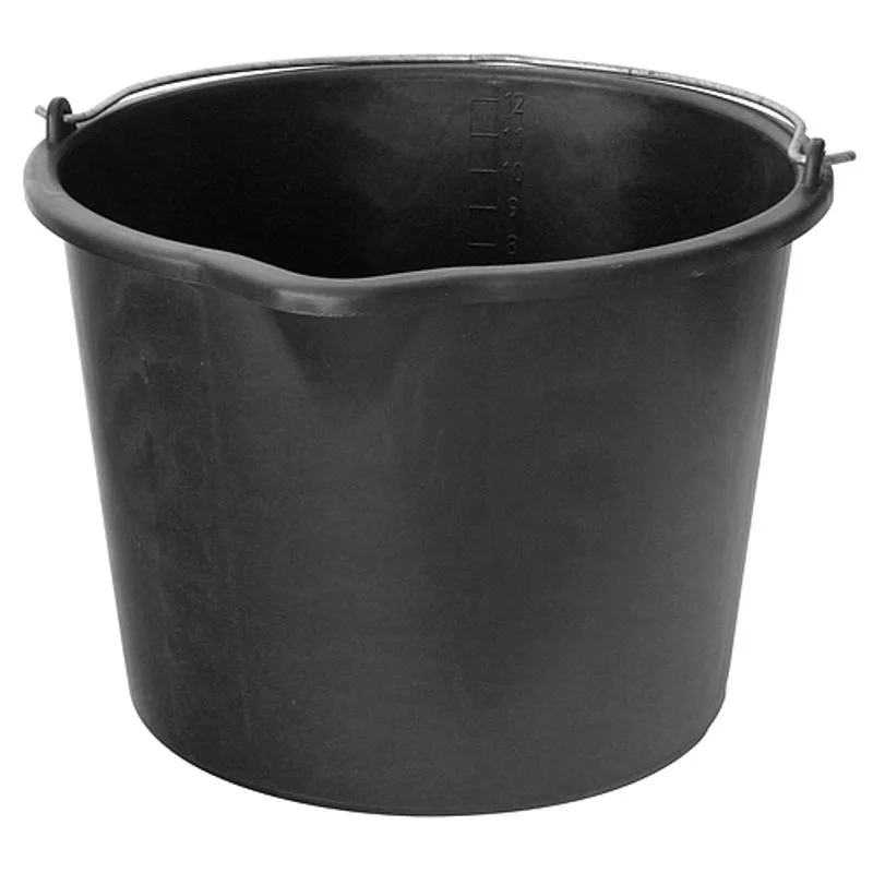 Stavebné vedro s výlevkou ReCycled 12 l, plastové, čierne