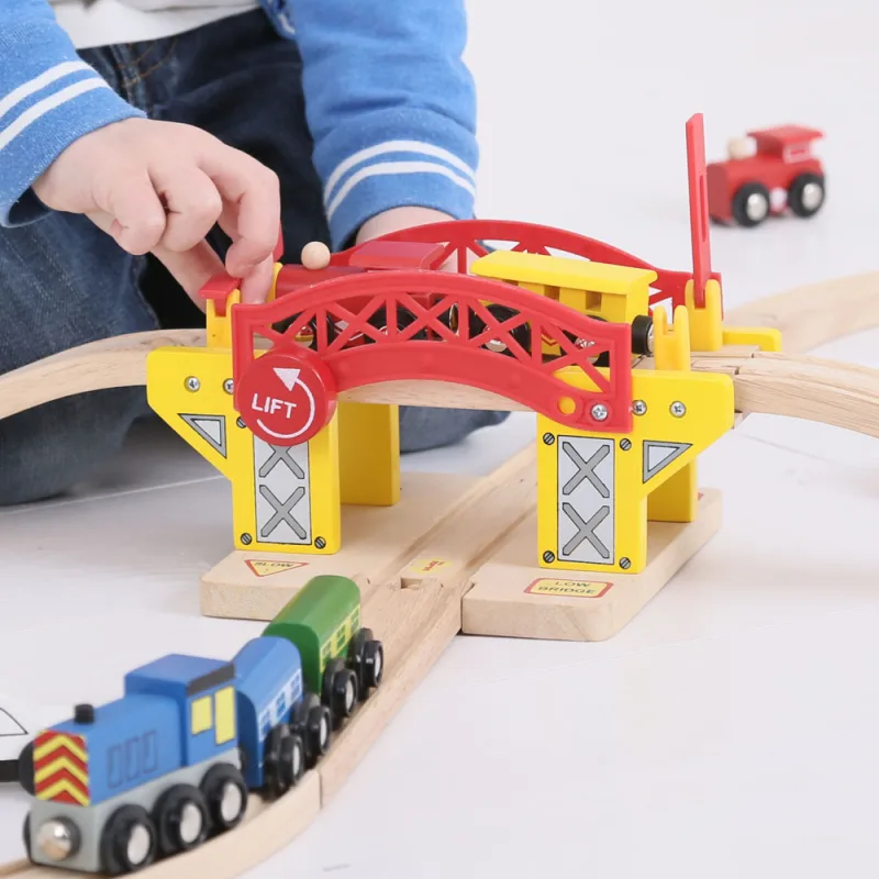 Bigjigs Rail Drevené vláčiky - Zdvíhací most