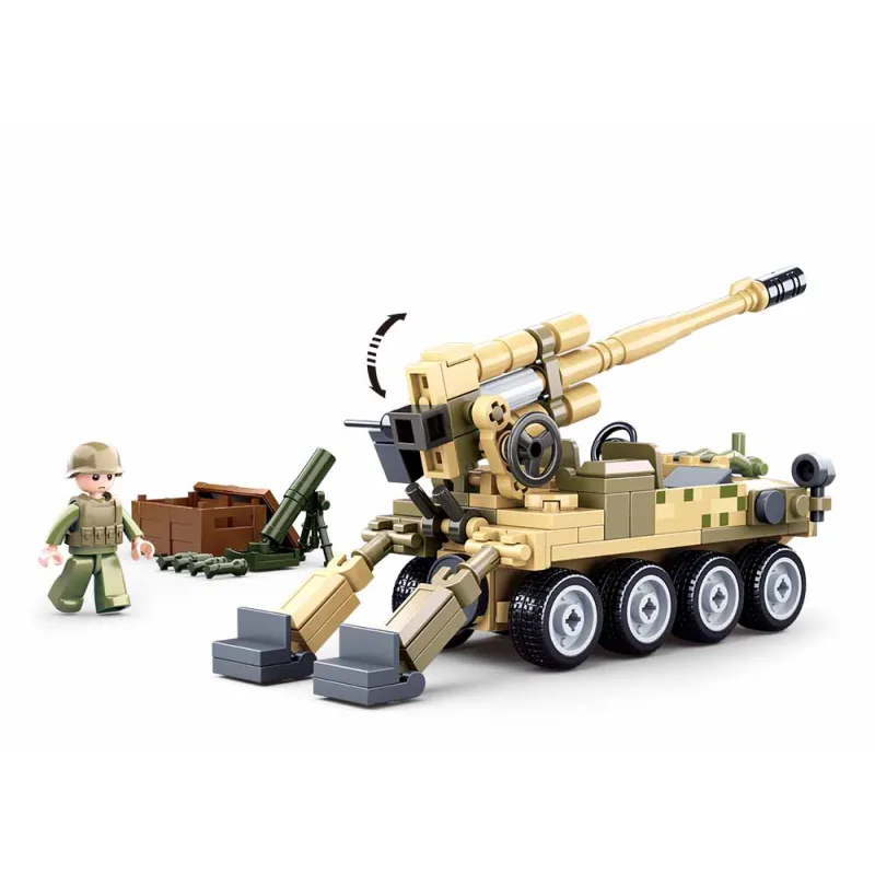 Sluban Army Model Bricks M38-B0751 Mobilný kanón 8x8 s pozemným mínometom