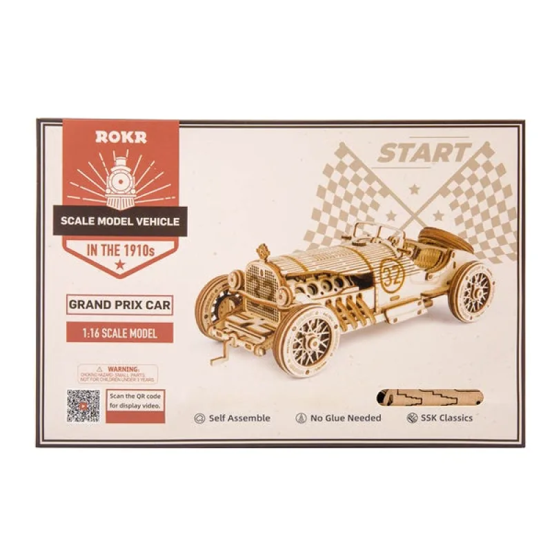 RoboTime Drevené 3D puzzle Závodné auto 220 ks