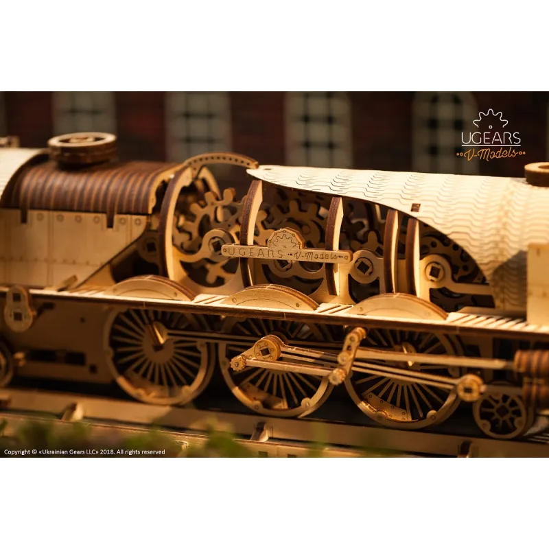 Ugears 3D mechanické puzzle - V-Express parný vlak so súpravou 538 ks