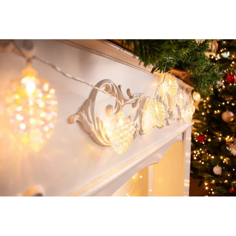 Vianočné osvetlenie reťaz Pine, 10 LED, teplá biela, 1,35 m