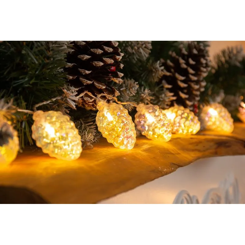 Vianočné osvetlenie reťaz Pine, 10 LED, teplá biela, 1,35 m