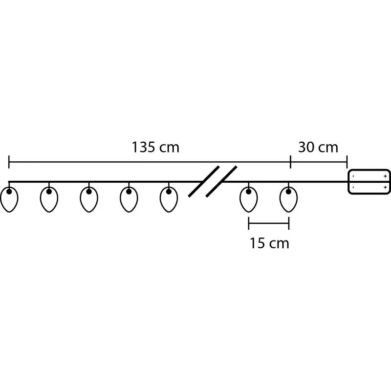 Vianočné osvetlenie reťaz Pine, 10 LED, teplá biela, 1,35 m