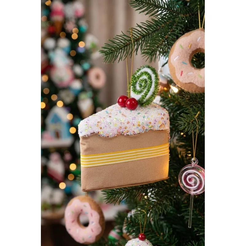 Vianočná dekorácia Candy Line, koláčik, hnedý, 13x9x15 cm, závesný