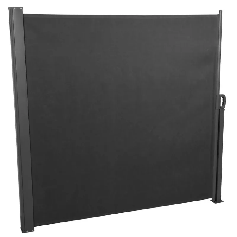 Záhradná bočná markíza, zaťahovacia, šedá, 3x1,6 m