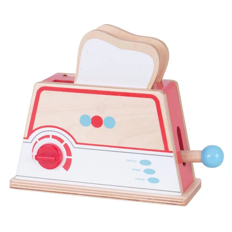Bigjigs Toys Drevený toaster s bodkami