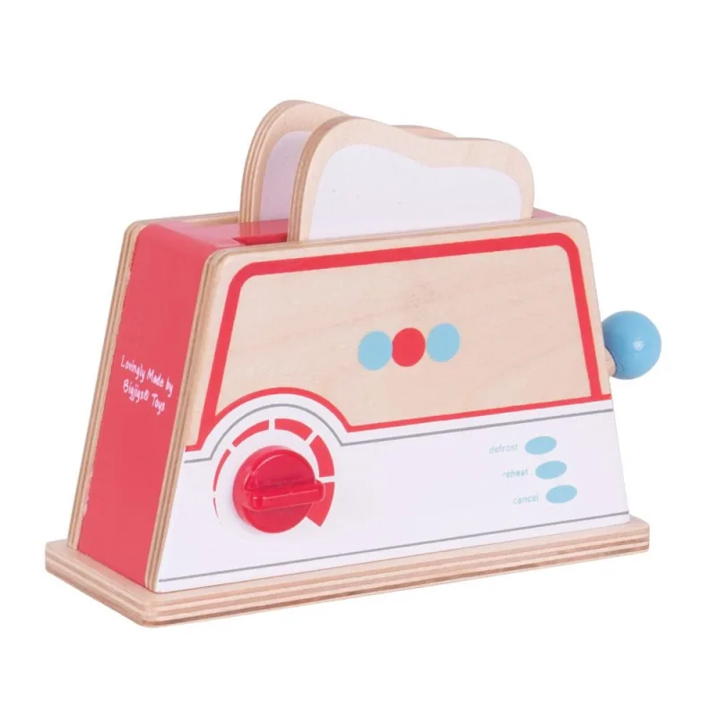 Bigjigs Toys Drevený toaster s bodkami