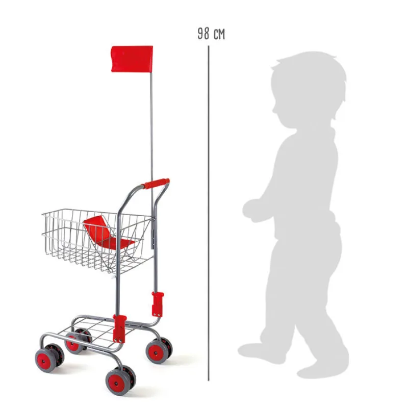 Nákupný vozík pre deti strieborný