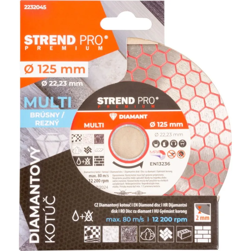 Diamantový kotúč Strend Pro Premium 125 mm, hexagonal, multi
