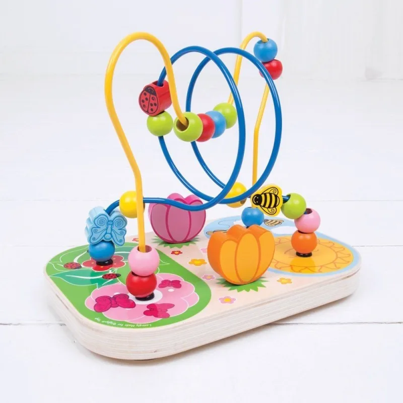 Bigjigs Toys Drevený motorický labyrint Lúka