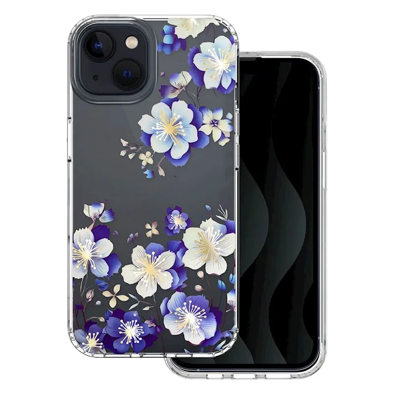 TFO Obrázkové puzdro silikónové Apple iPhone 16 Pro Max Modré kvety