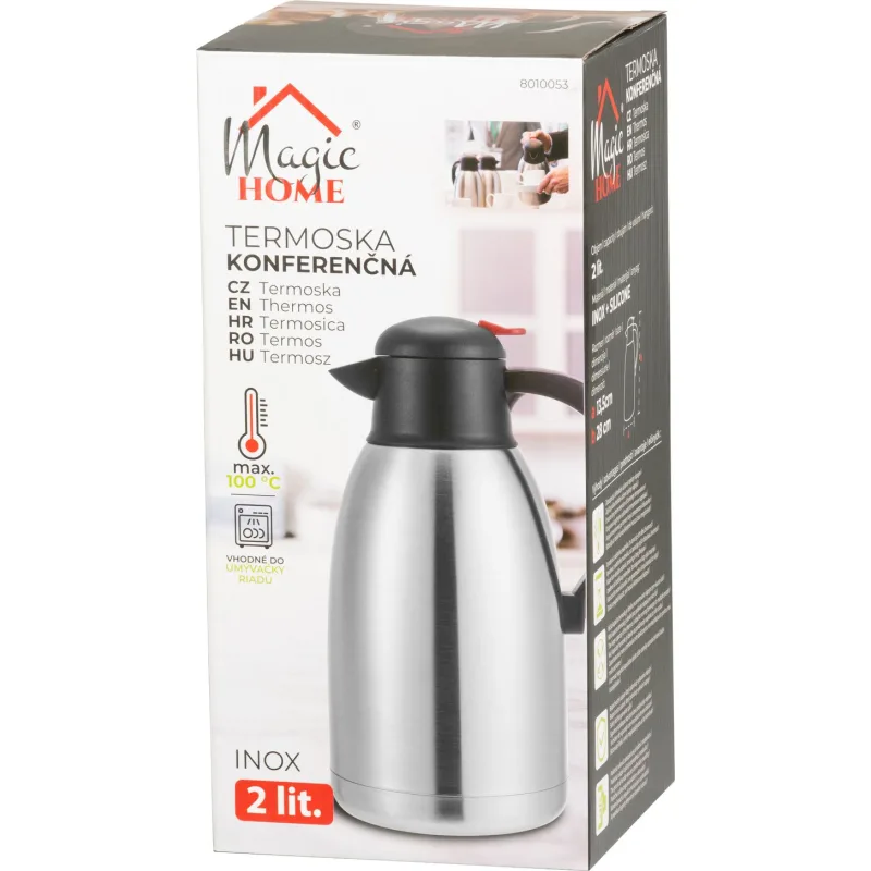 Termoska MagicHome, konferenčná, nerezová, 2000 ml
