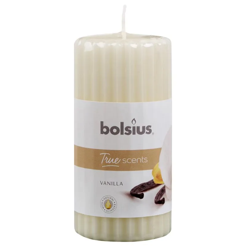 Vonná sviečka Bolsius Pillar True Scents 120/60 mm, vanilka