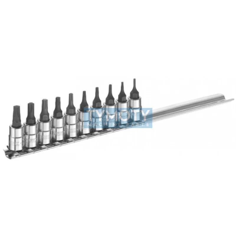1/4" Sada zástrčných hlavíc TORX na lište, 10dielna, TONA EXPERT, E030703
