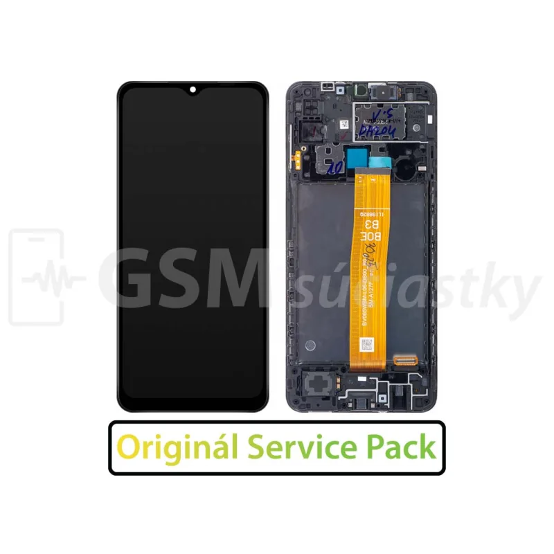 LCD Displej + Dotykové sklo + Rám Samsung Galaxy A12 - originál LCD Displej + Dotykové sklo + Rám Samsung Galaxy A12 - originál Farba: Čierna - origin