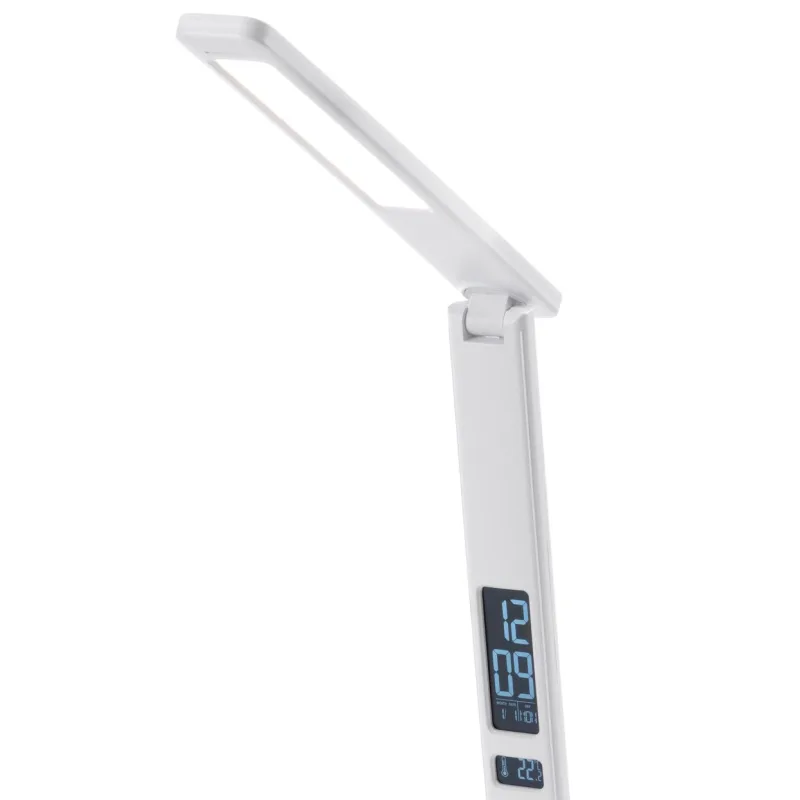 Lampa Strend Pro, stolná, LED, bezdrôtové nabíjanie, voľba intenzity svetla, s displejom, 12 V, 8 W, biela