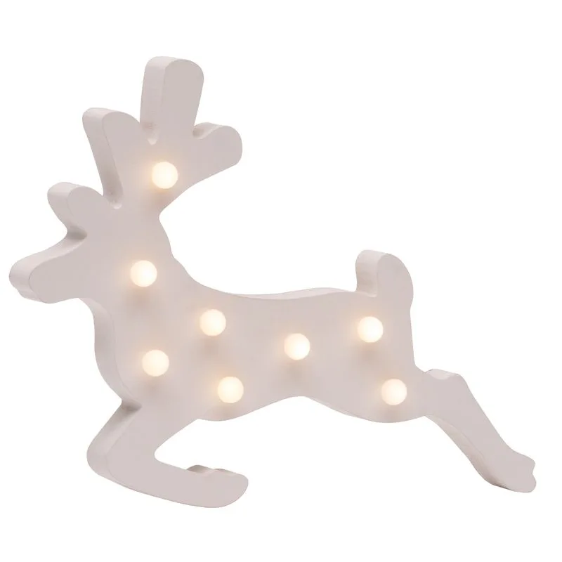 Vianočná dekorácia z dreva Sobík, 8x LED, 33x24 cm