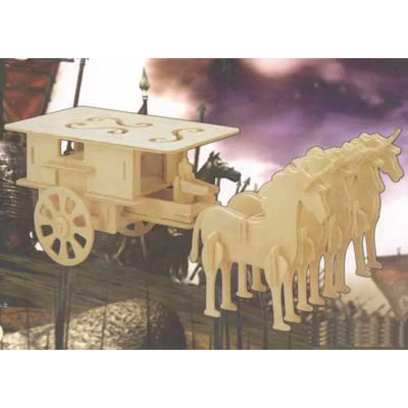 Woodcraft Drevené 3D puzzle Povoz GP096