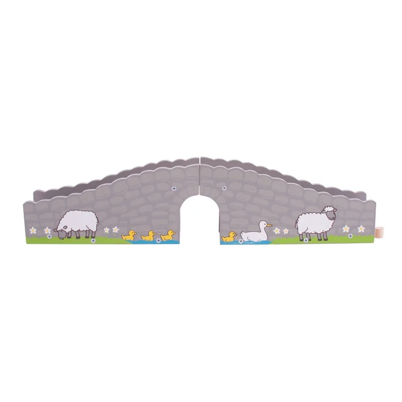 Bigjigs Rail Drevené vláčiky - Farmársky most s tunelom