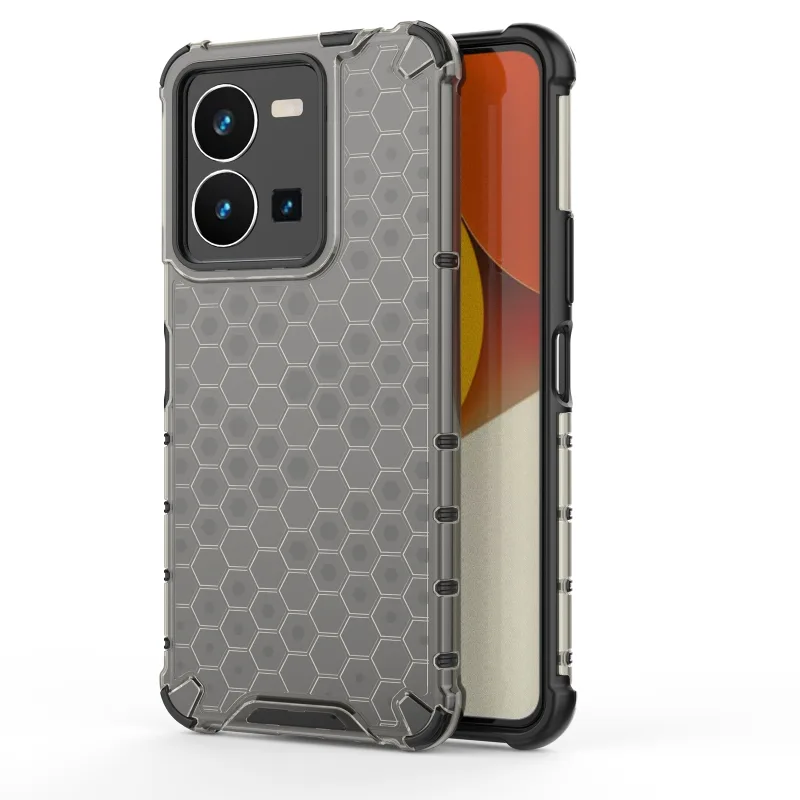 Soft Flex Odolné zadné puzdro Honeycomb pre Vivo Y35, Y22s Čierny Transparentný