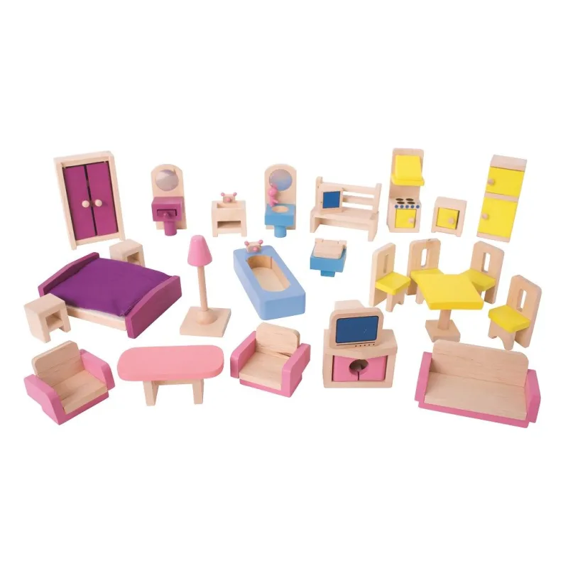 Bigjigs Toys Drevený nábytok do domčeka pre bábiky