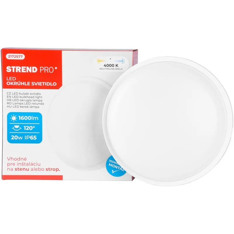 Svietidlo na strop a stenu Bulkhead, SMD LED 2835, 1600 lm, okrúhle, IP65