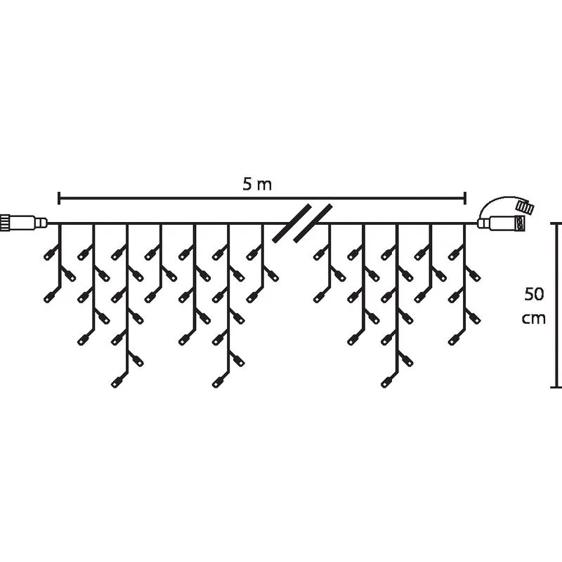 Vianočné osvetlenie reťaz Icicle, 200 LED, teplá biela, MULTI CONNECT, 5 m, exteriér