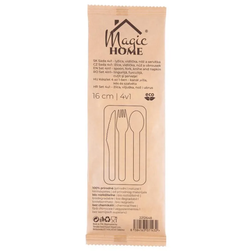 Príbor MagicHome Woodline ECO – 100% Natural