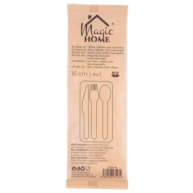 Príbor MagicHome Woodline ECO – 100% Natural