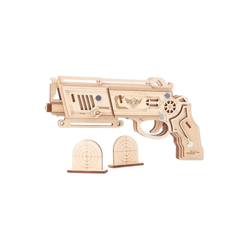 Woodcraft Drevené 3D puzzle Zbraň na gumičky Falcon prírodný