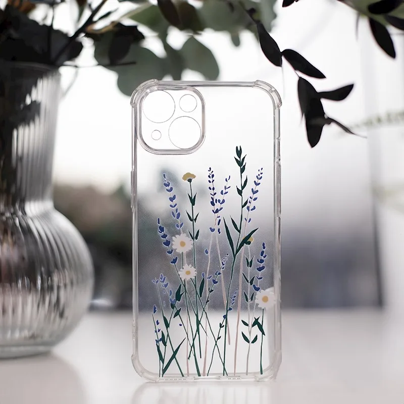 TFO Obrázkové puzdro silikónové Samsung Galaxy A54 5G Modro Biele kvety