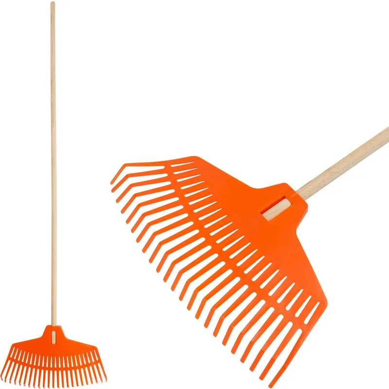 Hrable na lístie, 23-zubé, plastové, drevená násada, 163 cm