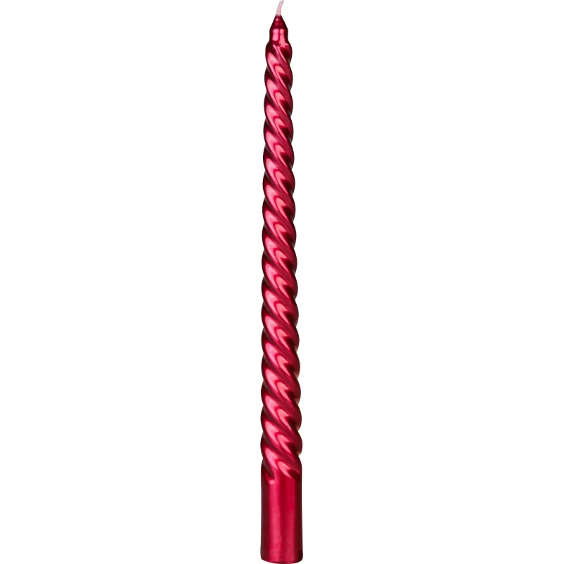 Červené špirálové sviečky MagicHome, 25 cm, balenie 4 ks