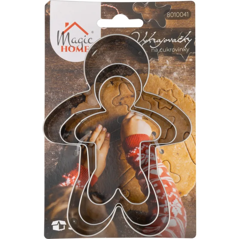 Vykrajovačky na medovníky MagicHome, panáčik, nerez, 3 ks
