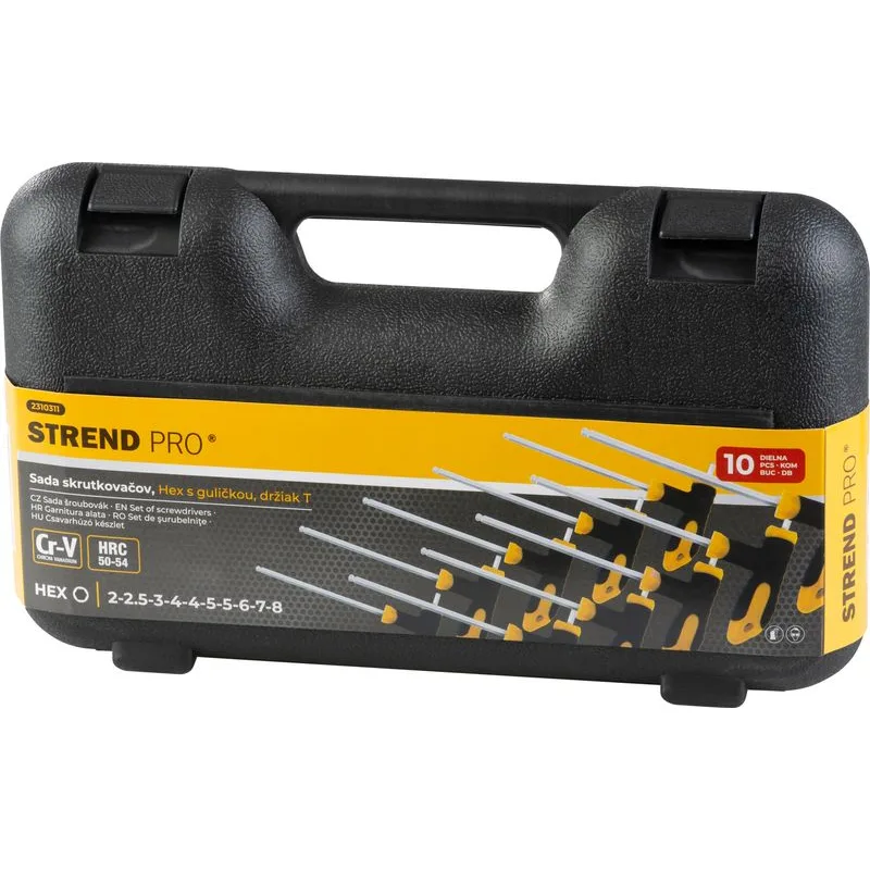 Sada skrutkovačov Strend Pro YF70019, 10-dielna, Hex s guličkou