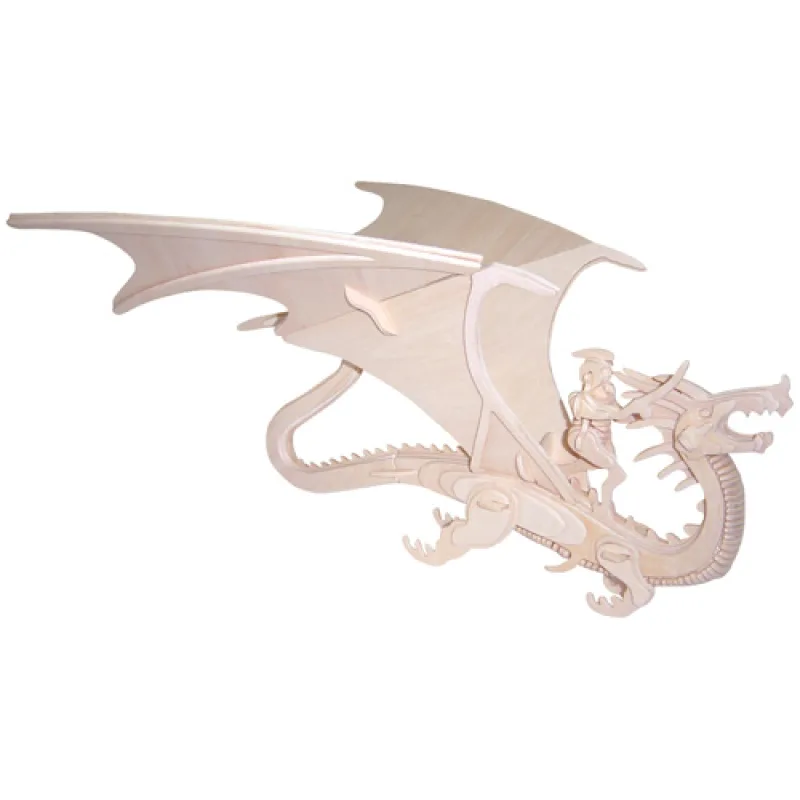 Woodcraft Drevené 3D puzzle Drak a rytier M042