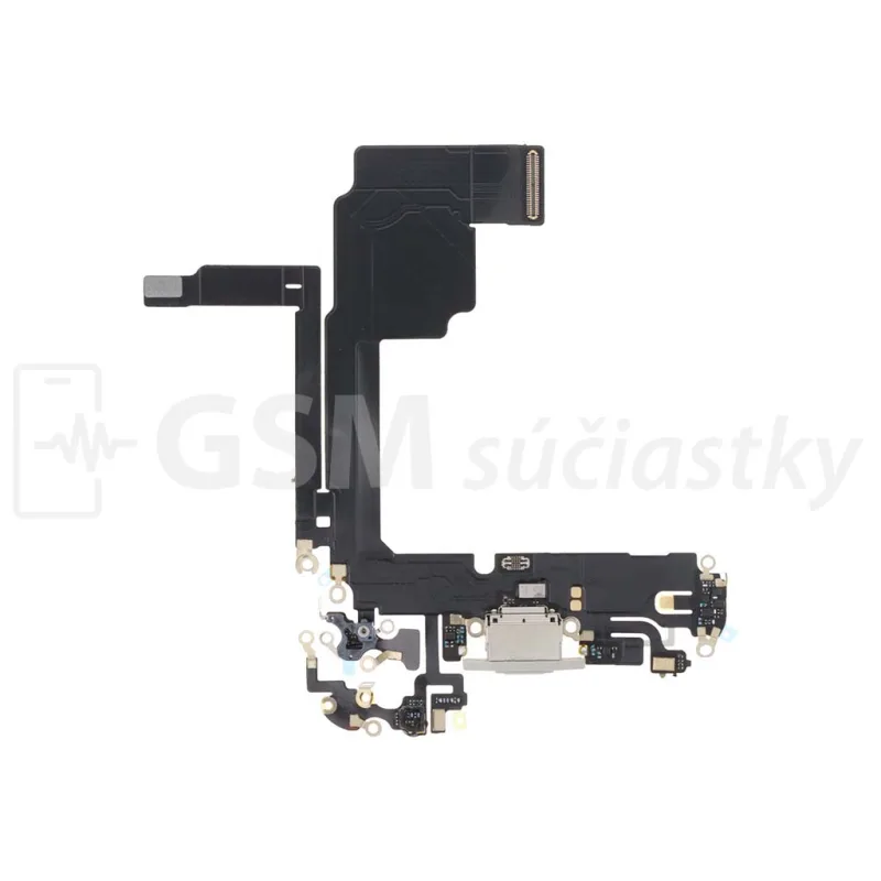 Flex kábel nabíjania iPhone 15 Pro - nabíjací konektor, mikrofón Farba: Čierna