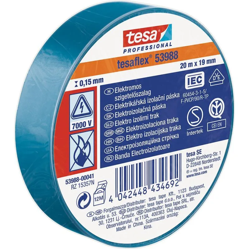 Izolačná páska tesa PRO tesaflex, modrá, 19 mm, L-20 m