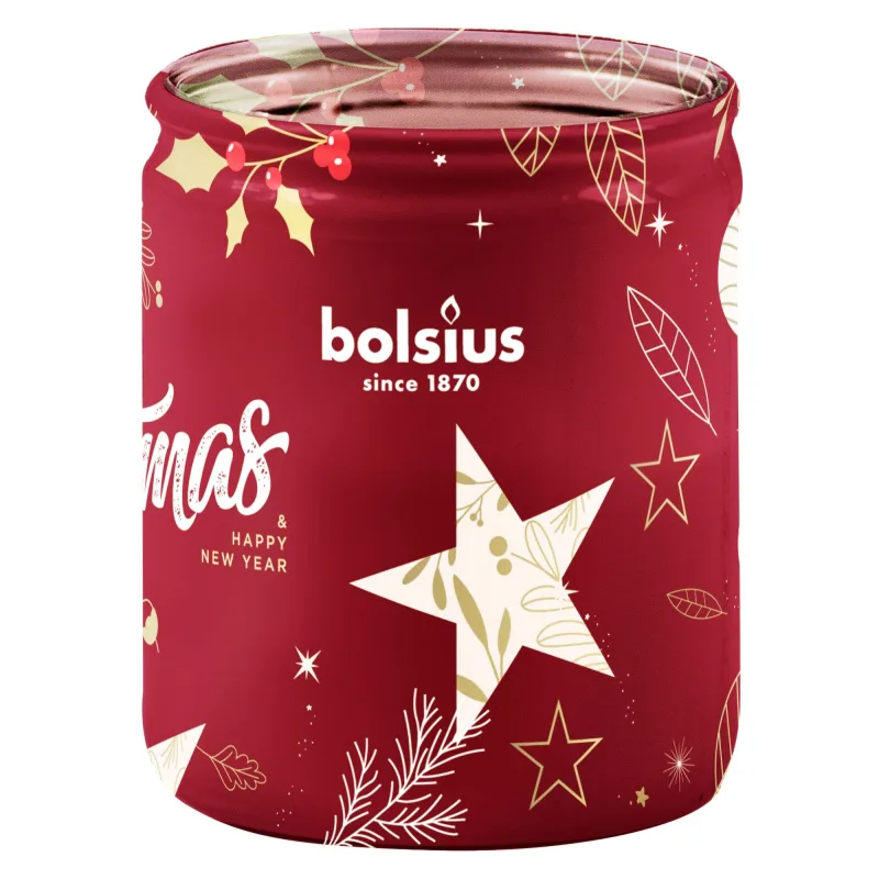 Sviečka v skle Bolsius Starlight, 82×68 mm, brusnica