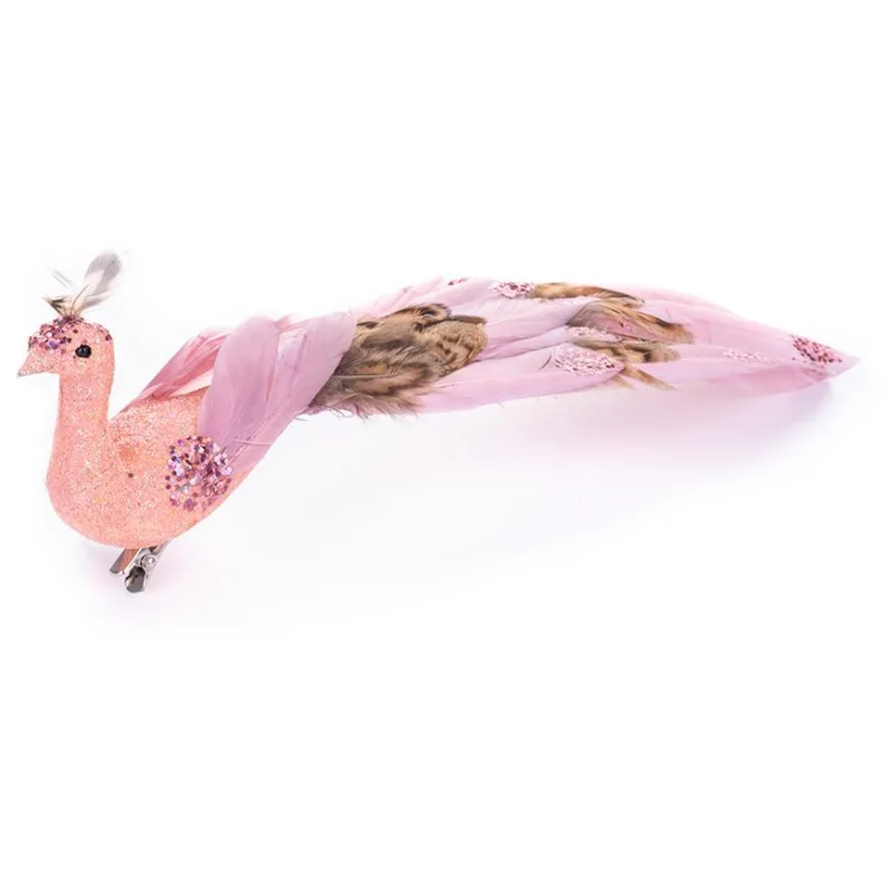 Vianočná dekorácia Vták ružový, 23 cm