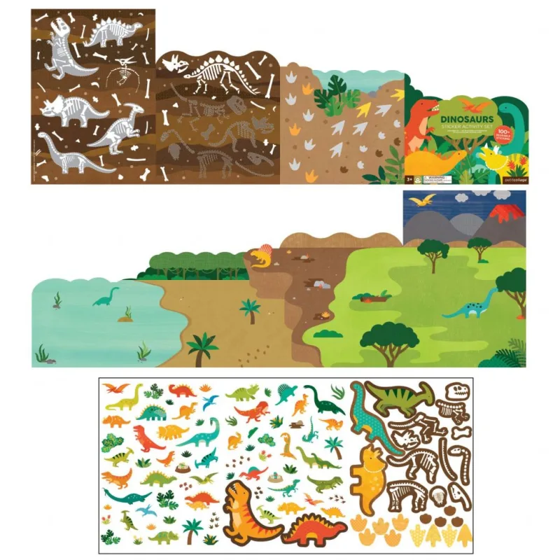Petitcollage kreatívne samolepky - Dinosaury