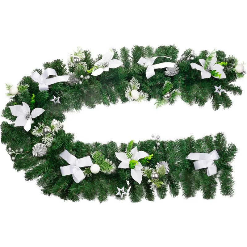 Vianočná dekorácia girlanda, biela, 200 cm