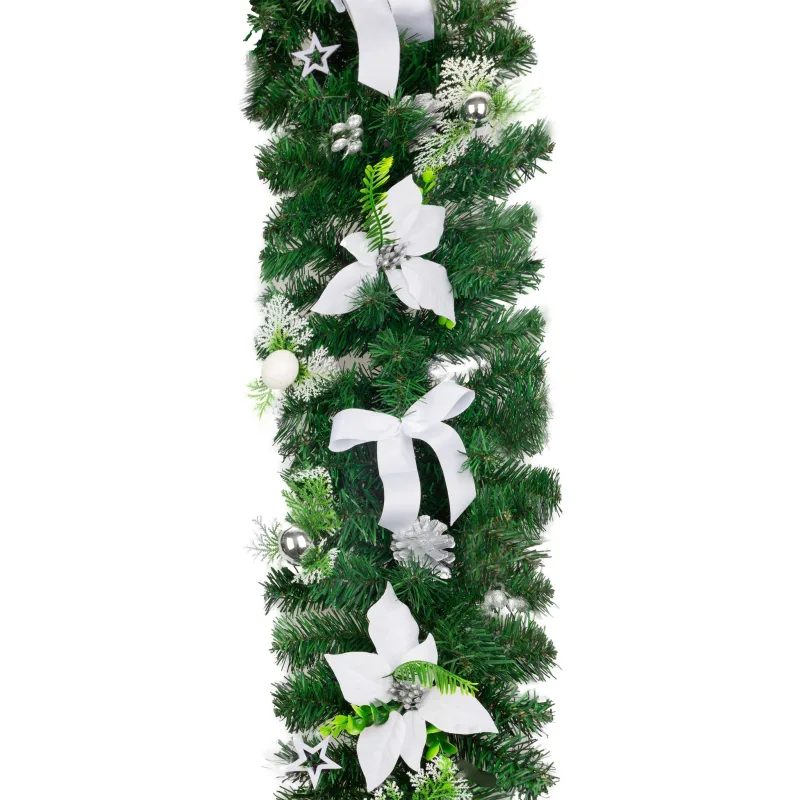 Vianočná dekorácia girlanda, biela, 200 cm
