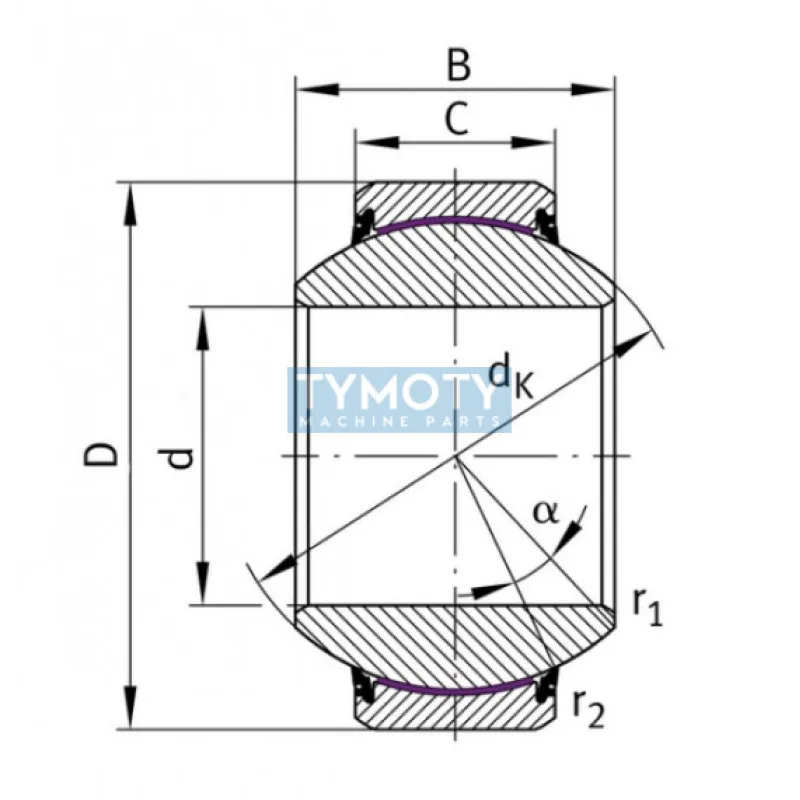ZEN GE70 FW-2RS bezúdržbové kĺbové ložisko ,oceľ/PTFE