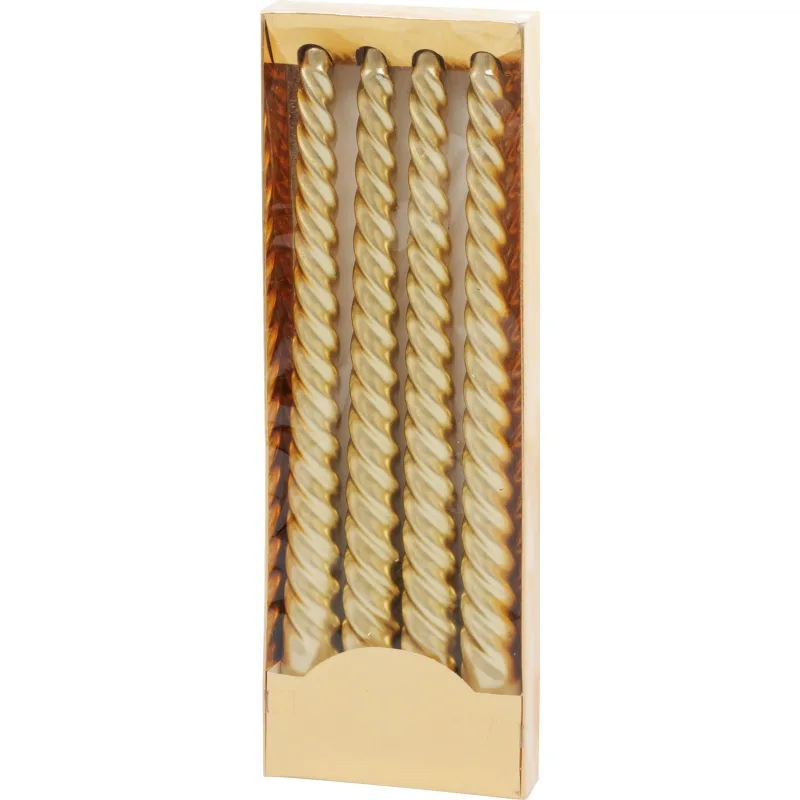 Zlaté špirálové sviečky MagicHome, 25 cm, balenie 4 ks