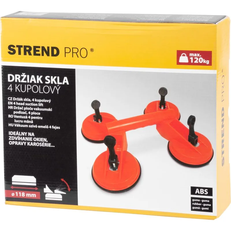 Držiak skla Strend Pro CUP-182, prísavný, 4-kupolový, plast